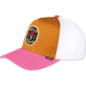 Petten gebogen bruin snapback Hello Gelato HFT Food van Djinns