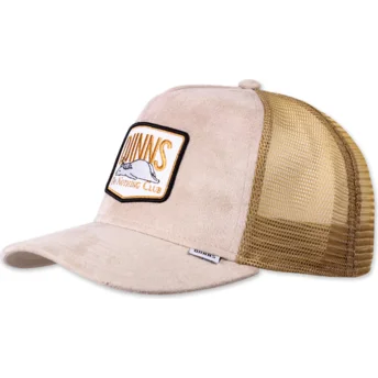 Petten gebogen beige snapback Do Nothing Club HFT DNC 3.0 Hairy Suede van Djinns