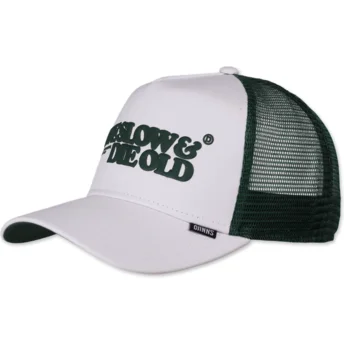 Petten gebogen wit snapback Live Slow & Die Old HFT LSDO van Djinns