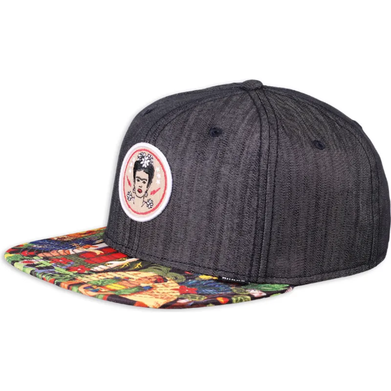 petten-plat-zwart-snapback-frida-kahlo-linen-rev-van-djinns petten-plat-zwart-snapback-frida-kahlo-linen-rev-van-djinns