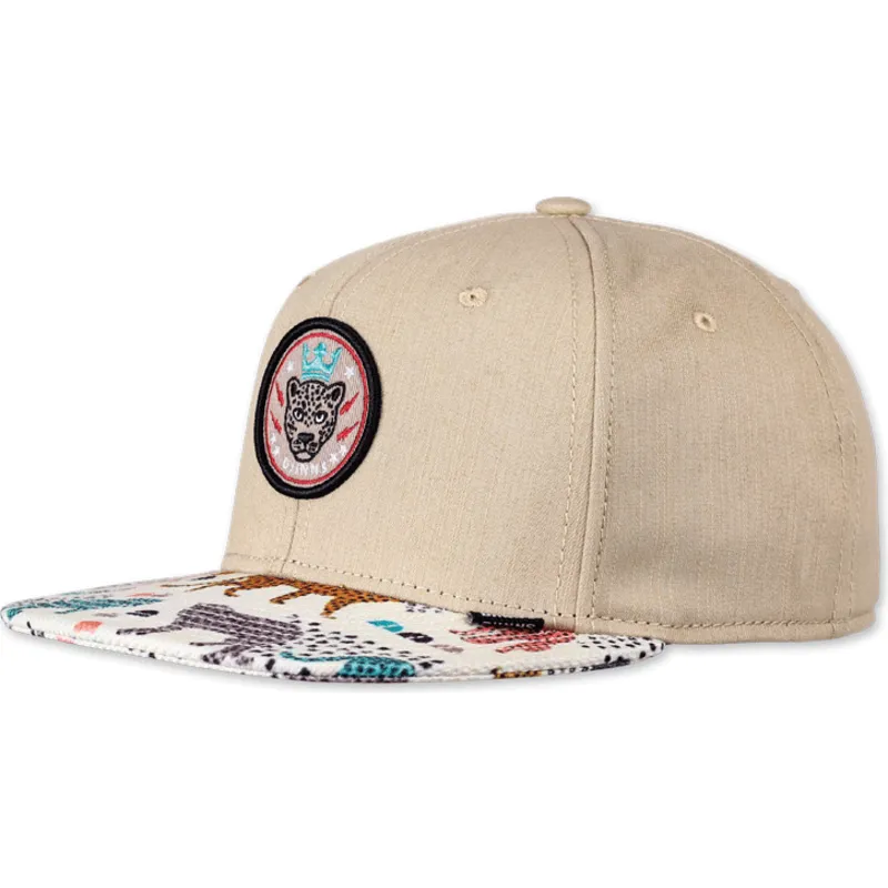 petten-plat-beige-snapback-gepard-linen-rev-van-djinns