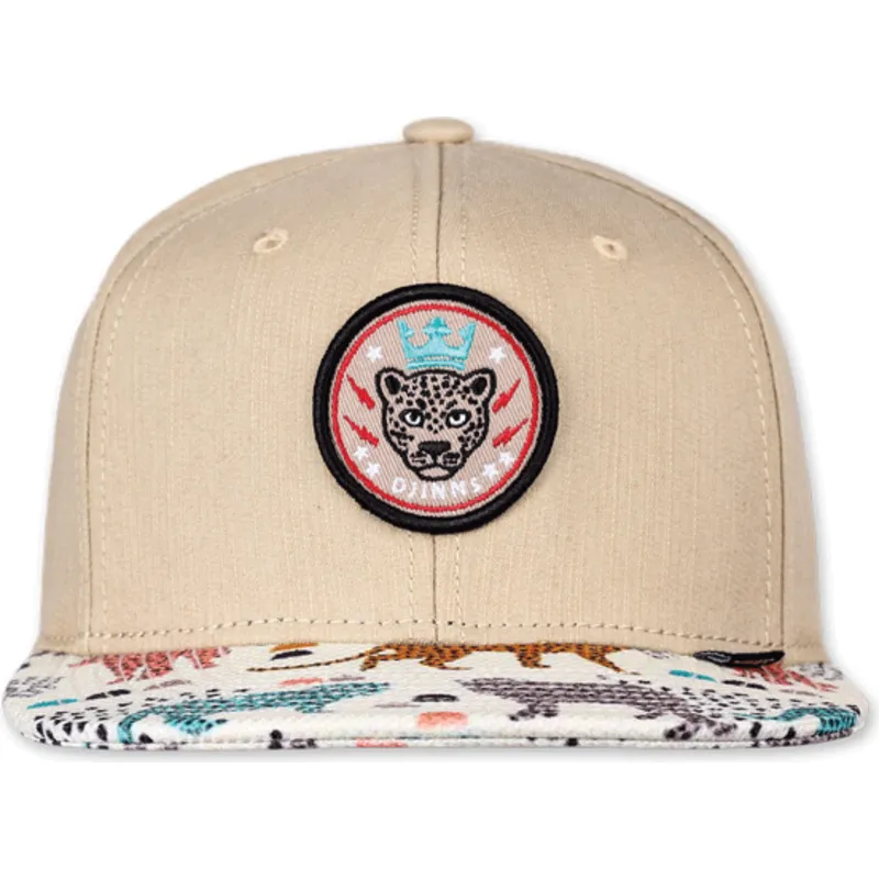 petten-plat-beige-snapback-gepard-linen-rev-van-djinns
