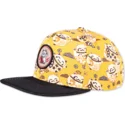 petten-plat-geel-snapback-lucky-cat-linen-van-djinns
