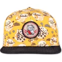petten-plat-geel-snapback-lucky-cat-linen-van-djinns
