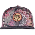 petten-plat-zwart-snapback-peacock-linen-van-djinns