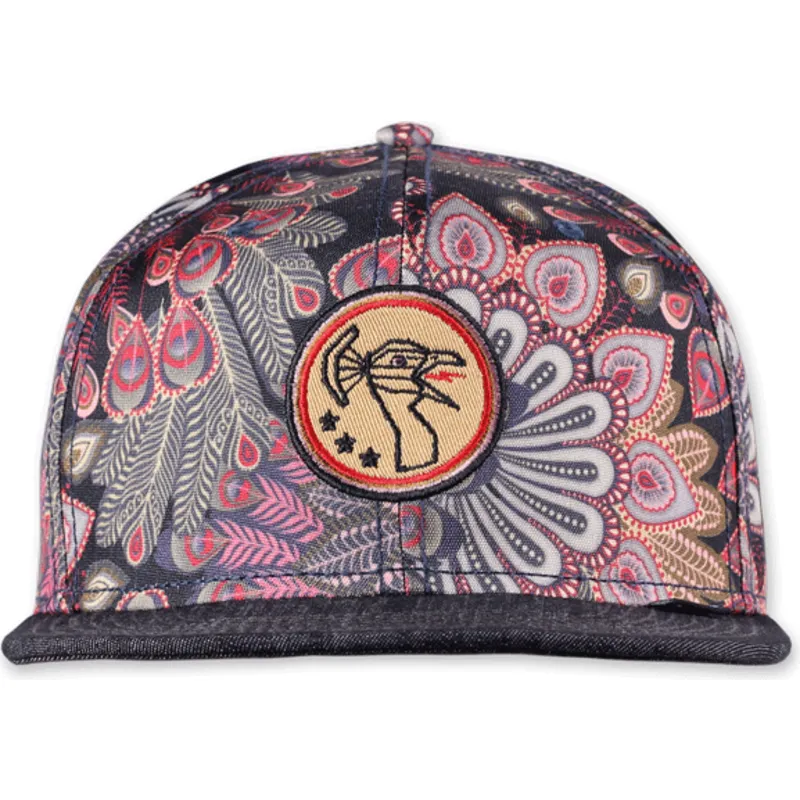 petten-plat-zwart-snapback-peacock-linen-van-djinns petten-plat-zwart-snapback-peacock-linen-van-djinns