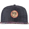 petten-plat-zwart-snapback-peacock-linen-rev-van-djinns