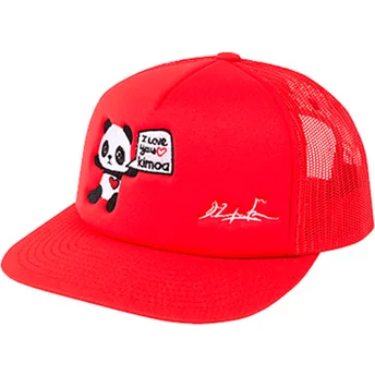 Petten plat rood snapback by Domingo Zapata van Kimoa