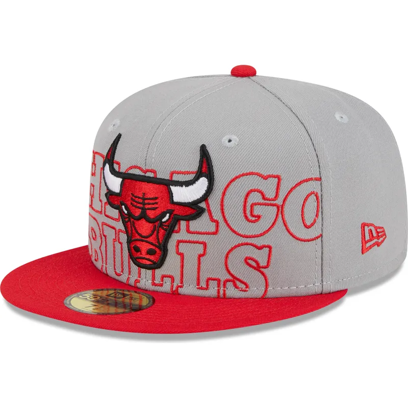 petten-plat-grijs-fitted-59fifty-draft-edition-2023-van-chicago-bulls-nba-van-new-era