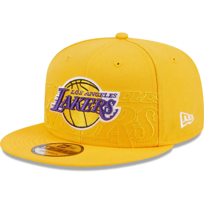 petten-plat-geel-snapback-9fifty-draft-edition-2023-van-los-angeles-lakers-nba-van-new-era