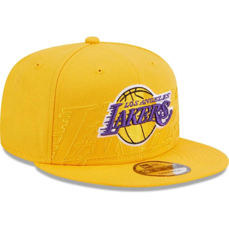 petten-plat-geel-snapback-9fifty-draft-edition-2023-van-los-angeles-lakers-nba-van-new-era