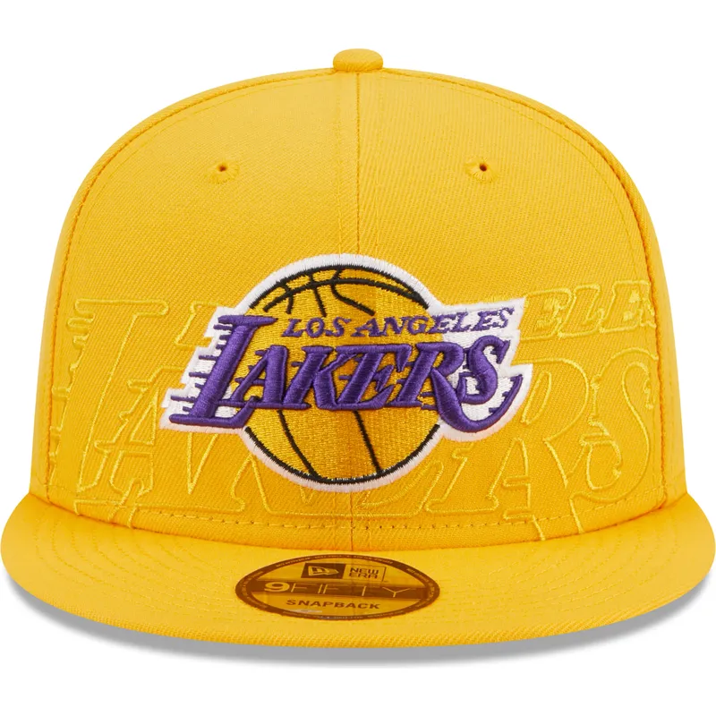 petten-plat-geel-snapback-9fifty-draft-edition-2023-van-los-angeles-lakers-nba-van-new-era