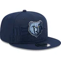 petten-plat-marineblauw-snapback-9fifty-draft-edition-2023-van-memphis-grizzlies-nba-van-new-era