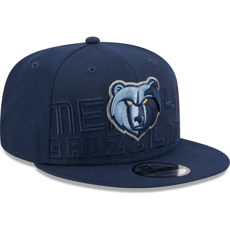 petten-plat-marineblauw-snapback-9fifty-draft-edition-2023-van-memphis-grizzlies-nba-van-new-era