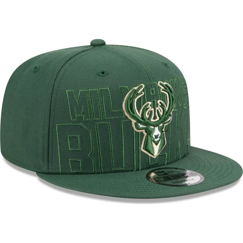 petten-plat-groen-snapback-9fifty-draft-edition-2023-van-milwaukee-bucks-nba-van-new-era