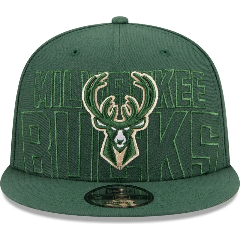 petten-plat-groen-snapback-9fifty-draft-edition-2023-van-milwaukee-bucks-nba-van-new-era