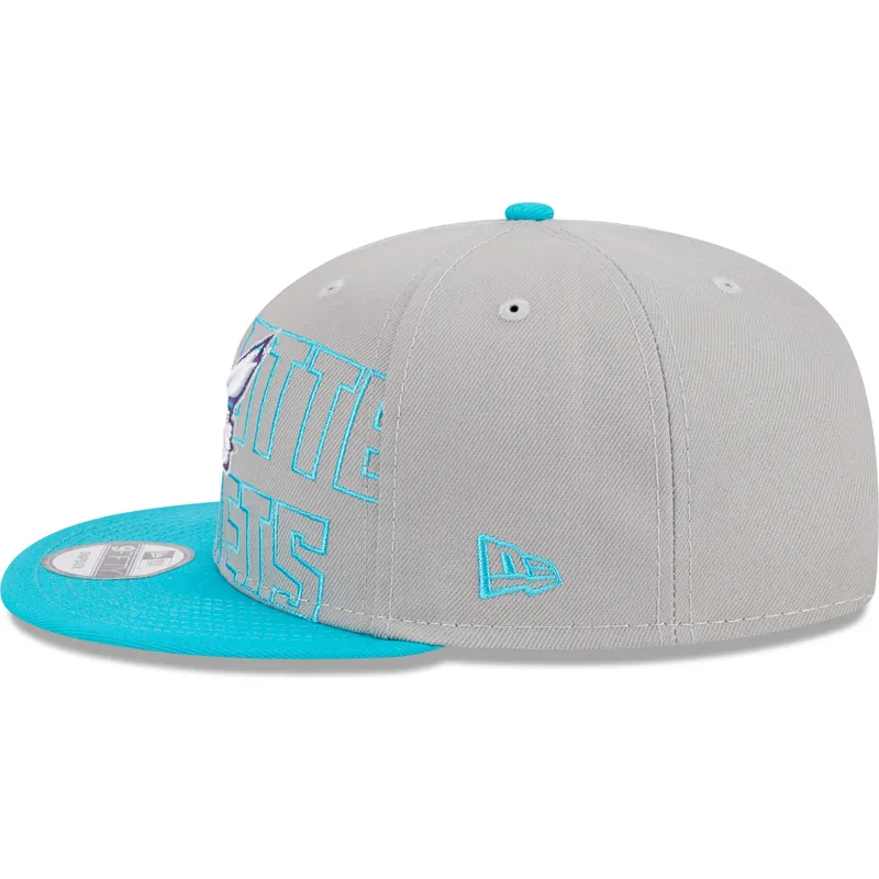 petten-plat-grijs-snapback-9fifty-draft-edition-2023-van-charlotte-hornets-nba-van-new-era