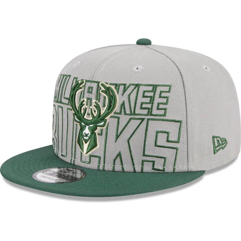 petten-plat-grijs-snapback-9fifty-draft-edition-2023-van-milwaukee-bucks-nba-van-new-era