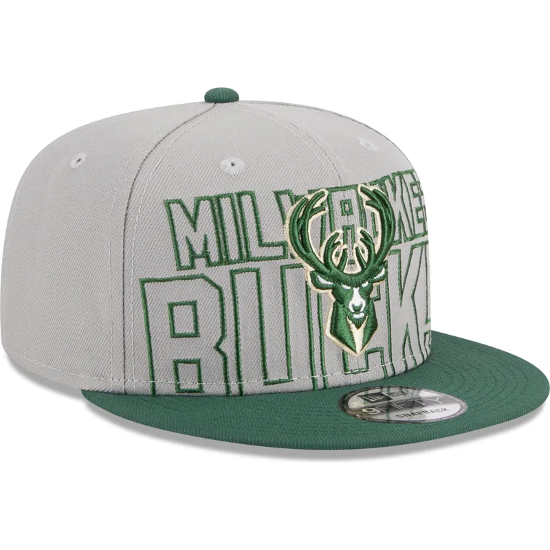 petten-plat-grijs-snapback-9fifty-draft-edition-2023-van-milwaukee-bucks-nba-van-new-era