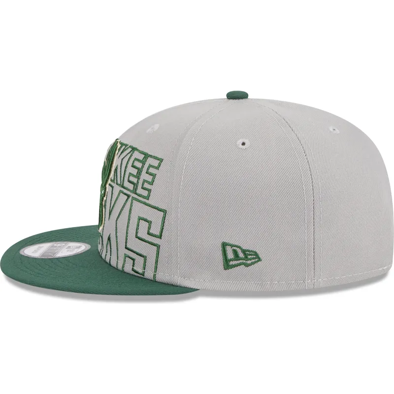 petten-plat-grijs-snapback-9fifty-draft-edition-2023-van-milwaukee-bucks-nba-van-new-era