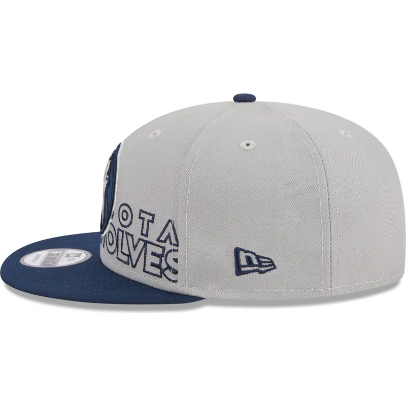 petten-plat-grijs-snapback-9fifty-draft-edition-2023-van-minnesota-timberwolves-nba-van-new-era