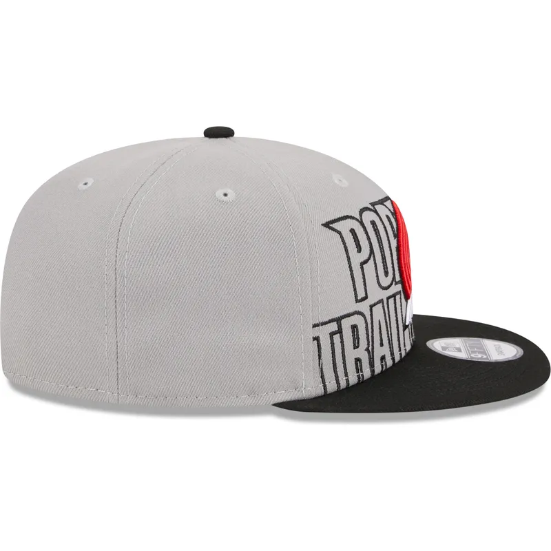 petten-plat-grijs-snapback-9fifty-draft-edition-2023-van-portland-trail-blazers-nba-van-new-era