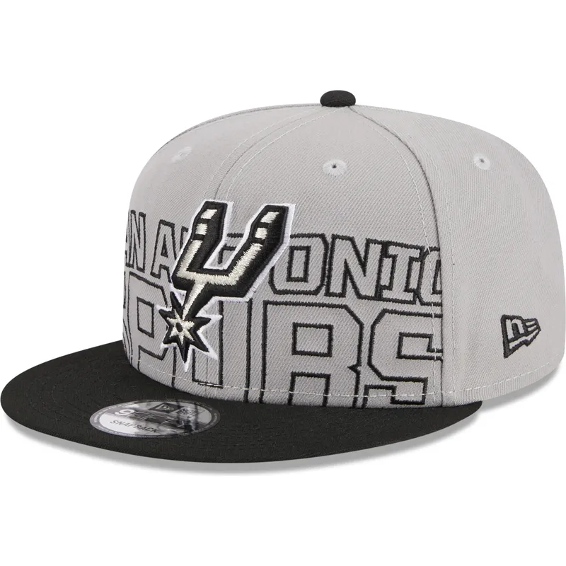 petten-plat-grijs-snapback-9fifty-draft-edition-2023-van-san-antonio-spurs-nba-van-new-era