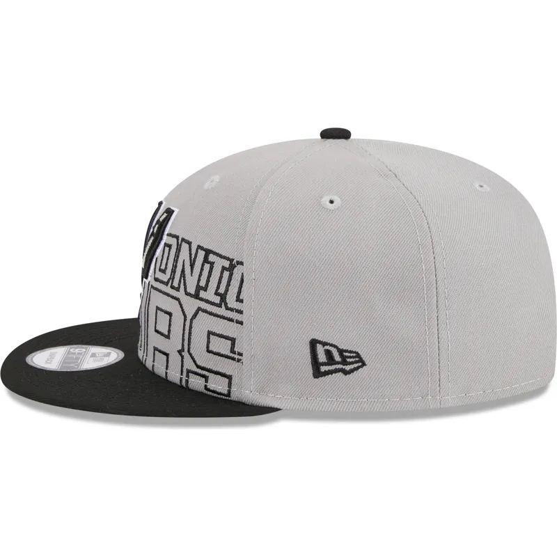 petten-plat-grijs-snapback-9fifty-draft-edition-2023-van-san-antonio-spurs-nba-van-new-era