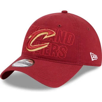 Petten gebogen rood verstelbaar 9TWENTY Draft Edition 2023 van Cleveland Cavaliers NBA van New Era