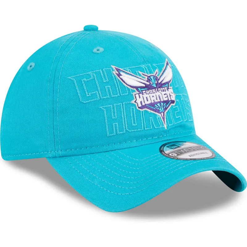 petten-gebogen-blauw-verstelbaar-9twenty-draft-edition-2023-van-charlotte-hornets-nba-van-new-era