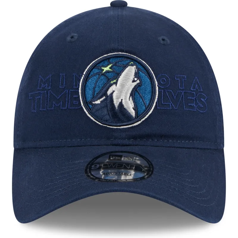petten-gebogen-marineblauw-verstelbaar-9twenty-draft-edition-2023-van-minnesota-timberwolves-nba-van-new-era