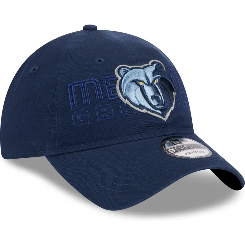 petten-gebogen-marineblauw-verstelbaar-9twenty-draft-edition-2023-van-memphis-grizzlies-nba-van-new-era