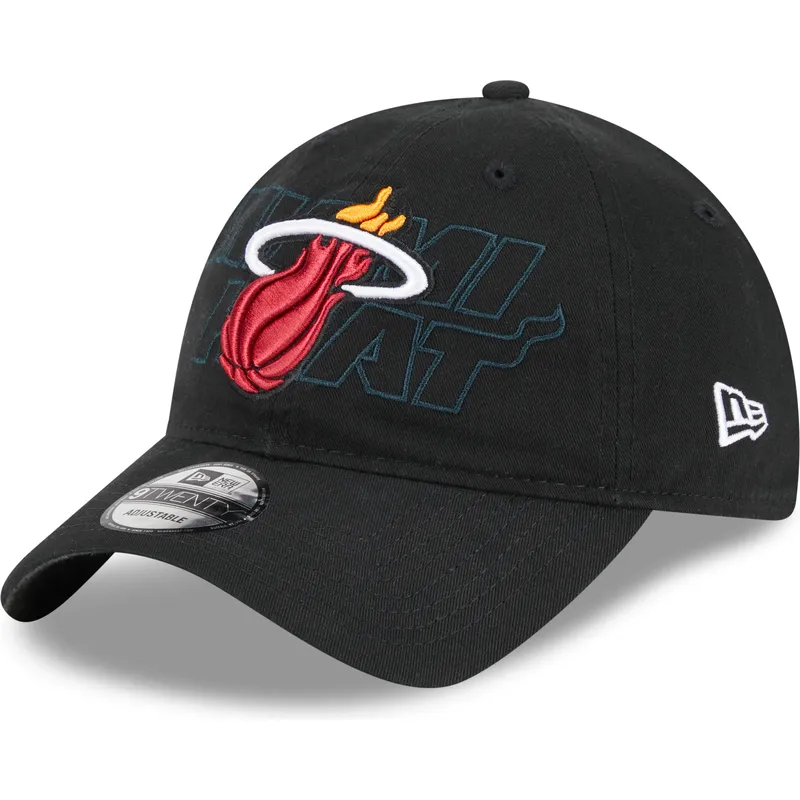petten-gebogen-zwart-verstelbaar-9twenty-draft-edition-2023-van-miami-heat-nba-van-new-era