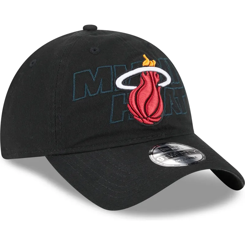 petten-gebogen-zwart-verstelbaar-9twenty-draft-edition-2023-van-miami-heat-nba-van-new-era