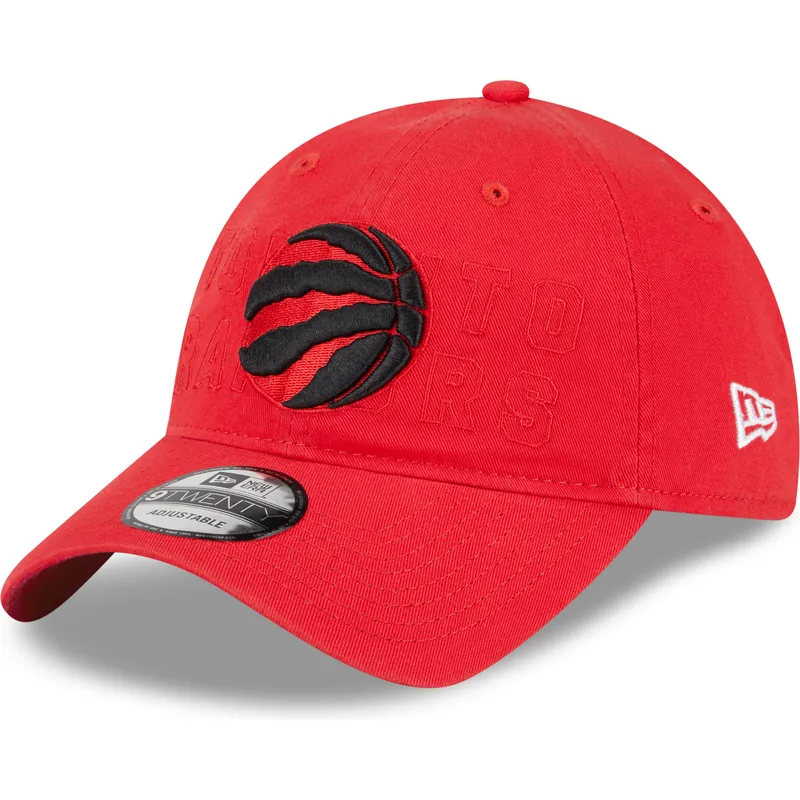 petten-gebogen-rood-verstelbaar-9twenty-draft-edition-2023-van-toronto-raptors-nba-van-new-era