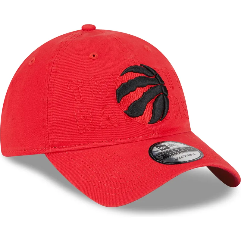 petten-gebogen-rood-verstelbaar-9twenty-draft-edition-2023-van-toronto-raptors-nba-van-new-era