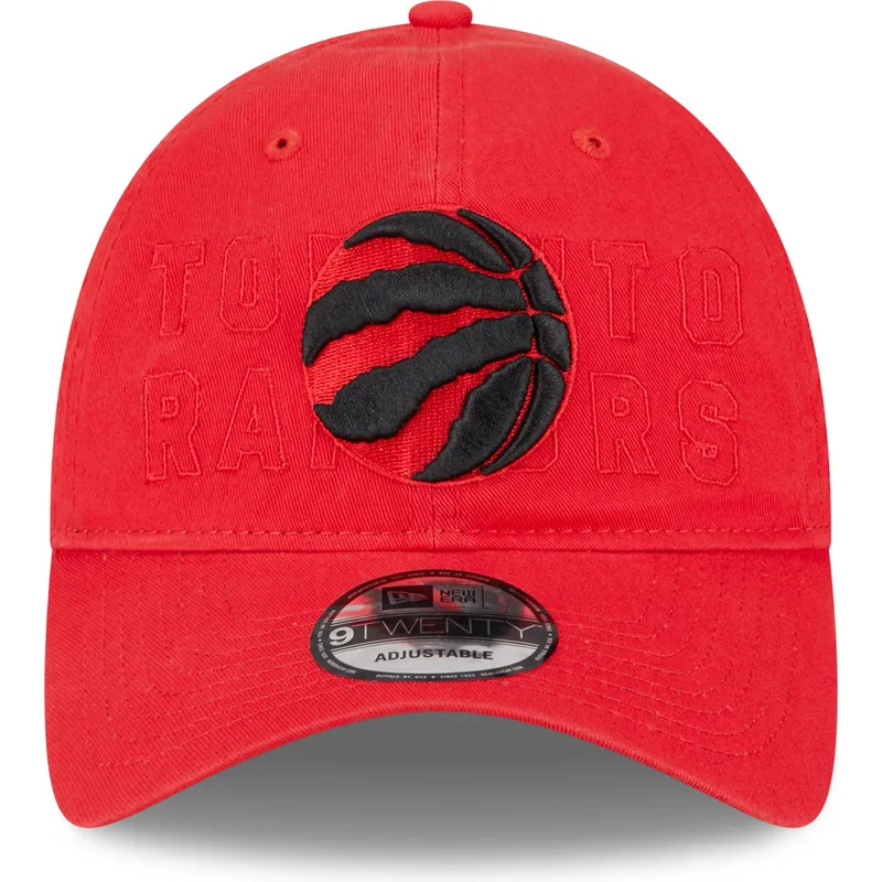 petten-gebogen-rood-verstelbaar-9twenty-draft-edition-2023-van-toronto-raptors-nba-van-new-era