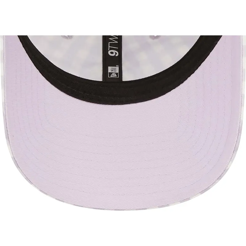 petten-gebogen-paars-verstelbaar-9twenty-gingham-van-new-york-yankees-mlb-van-new-era