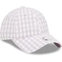 petten-gebogen-paars-verstelbaar-9twenty-gingham-van-new-york-yankees-mlb-van-new-era