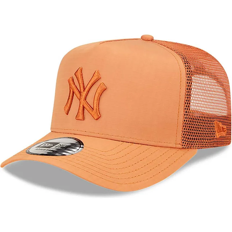 petten-gebogen-bruin-snapback-a-frame-tech-ripstop-van-new-york-yankees-mlb-van-new-era