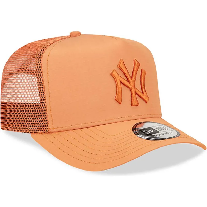 petten-gebogen-bruin-snapback-a-frame-tech-ripstop-van-new-york-yankees-mlb-van-new-era