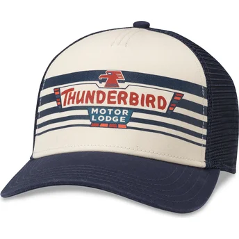 Petten gebogen marineblauw snapback van American Needle