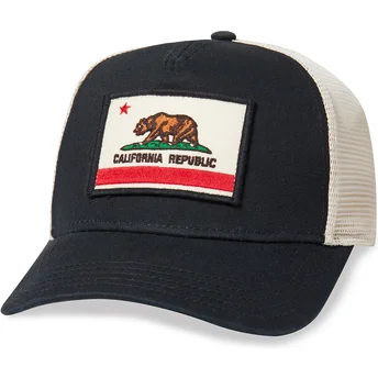 Petten gebogen zwart snapback Bear Valin van American Needle