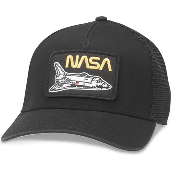 Petten gebogen zwart snapback Twill Valin Patch van American Needle