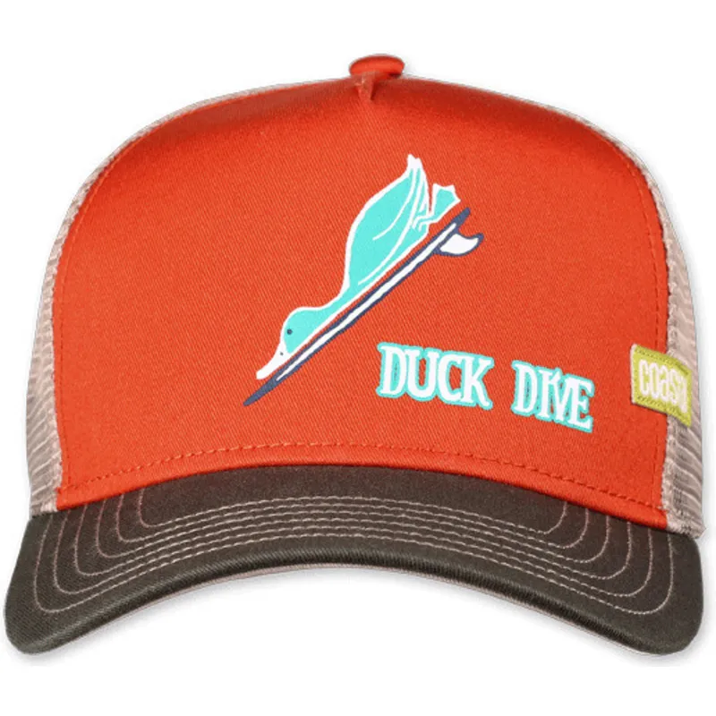 petten-gebogen-oranje-snapback-duck-dive-hft-van-coastal
