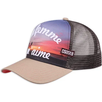 Petten gebogen meerkleurig snapback Ta Femme HFT van Coastal