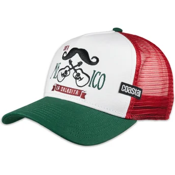 Petten gebogen meerkleurig snapback Mexican Mustache HFT van Coastal