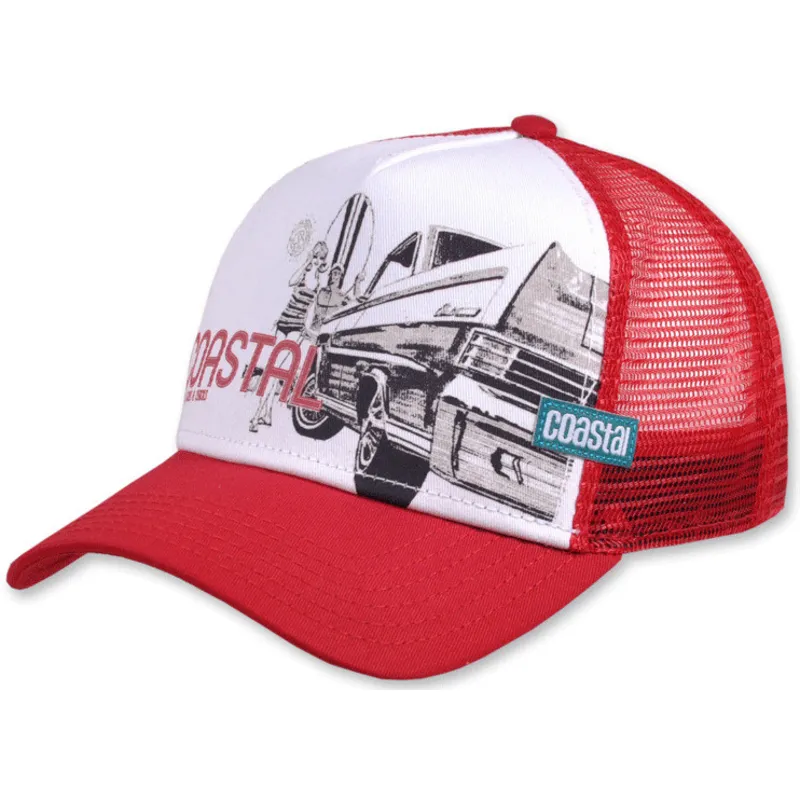 petten-plat-rood-snapback-surf-cars-chicks-hft-van-coastal