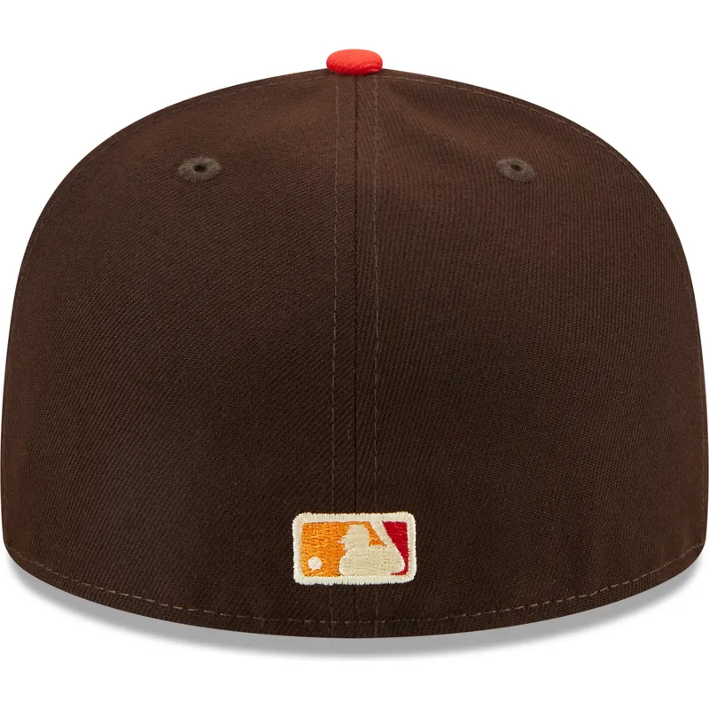 petten-plat-bruin-fitted-59fifty-the-elements-fire-pin-van-los-angeles-dodgers-mlb-van-new-era