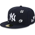petten-plat-marineblauw-fitted-59fifty-sunlight-pop-van-new-york-yankees-mlb-van-new-era